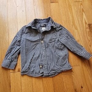 OshKosh B'gosh Navy and White Gingham Button-Up Shirt, 18 Month